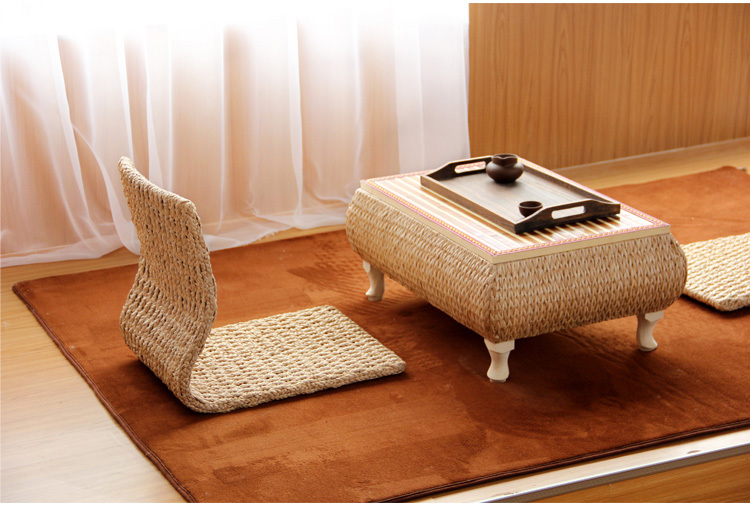 2pcs/lot Handmade Japanese Floor Legless Chair For Sitting Living Room Furniture Asian Traditional Tatami Zaisu Chair Design