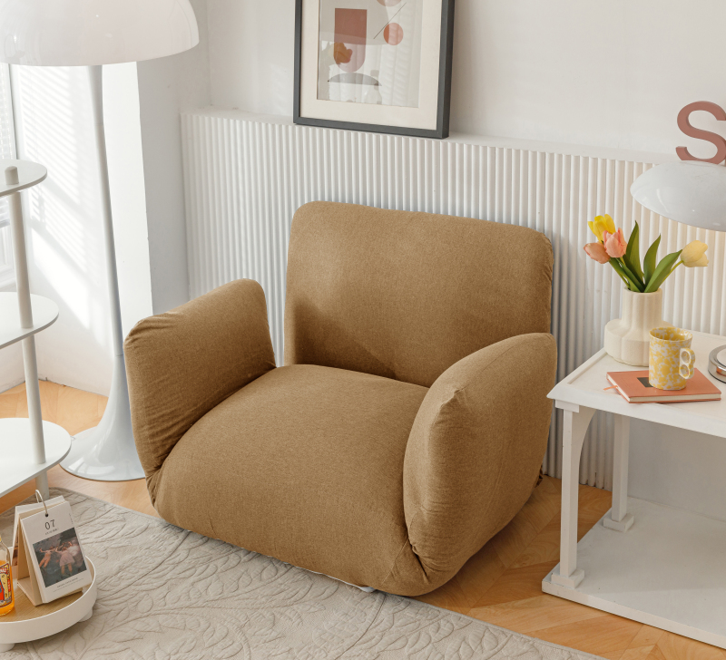 Japanese Furniture Fold Down Floor Chair Sofa Armchair Adjustable Backrest&amp;Armrest Chair Ideal for Living Room, Bedroom, Dorm