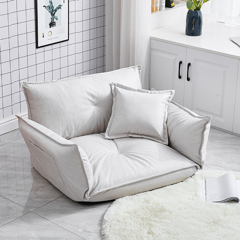 Japanese Style Foldable Floor Sofa Chair Leathaire Upholstery Lazy Recliner Armchair Accent Chair for Dormitory Apartment Living