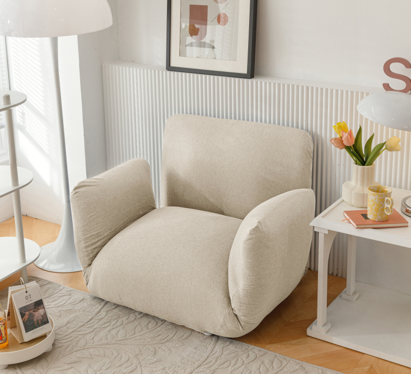 Japanese Furniture Fold Down Floor Chair Sofa Armchair Adjustable Backrest&amp;Armrest Chair Ideal for Living Room, Bedroom, Dorm