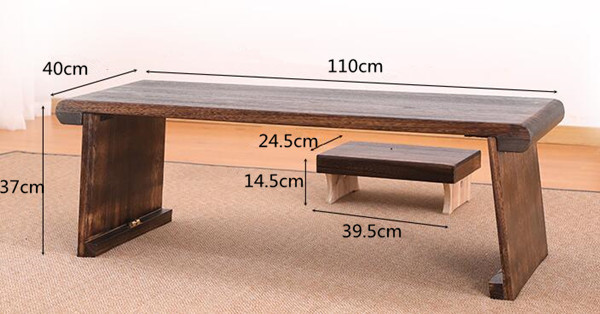 Wood Folding Floor Table With Bench Asian Chinese Antique Furniture Living Room Oriental Traditional Wooden Tea Table Foldable