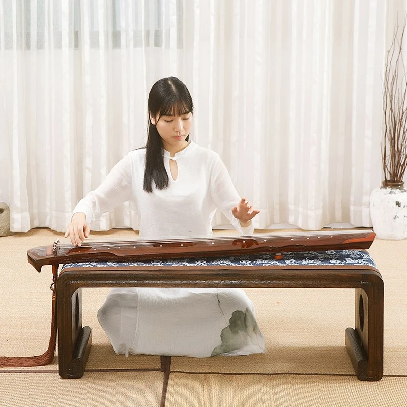 Wood Piano Guqing Table With Bench Rectangle Asian Antique Furniture Living Room Oriental Japanese Floor Low Tea Table Wooden