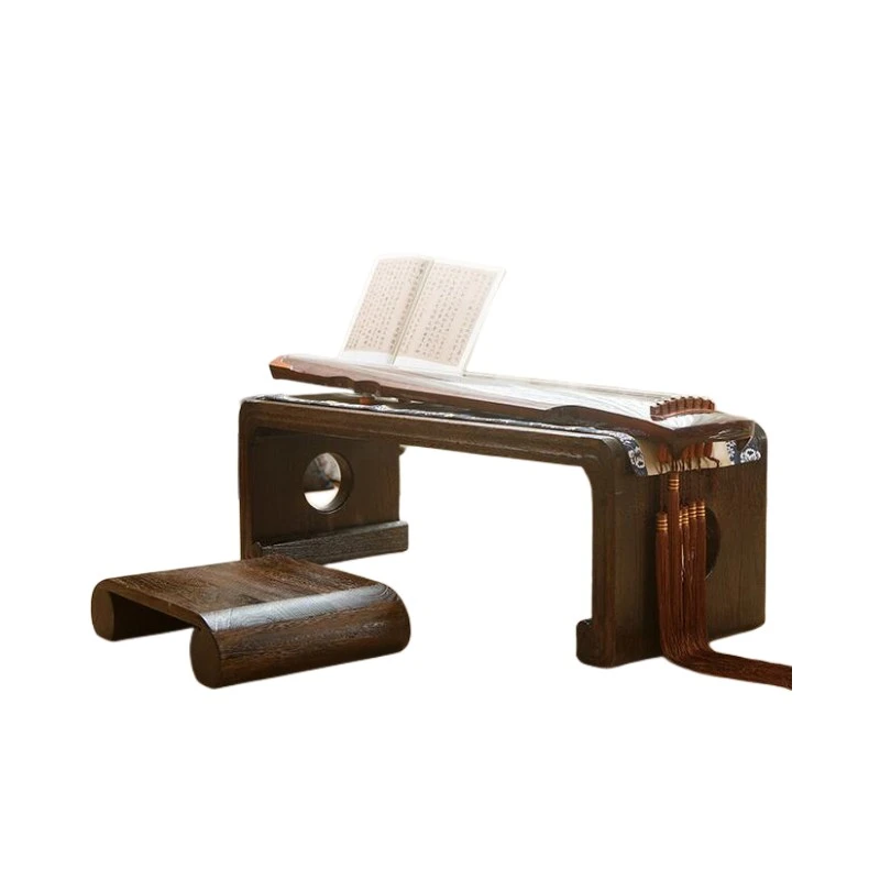 Wood Piano Guqing Table With Bench Rectangle Asian Antique Furniture Living Room Oriental Japanese Floor Low Tea Table Wooden