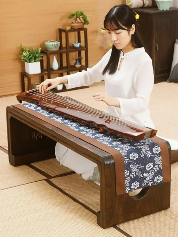 Wood Piano Guqing Table With Bench Rectangle Asian Antique Furniture Living Room Oriental Japanese Floor Low Tea Table Wooden