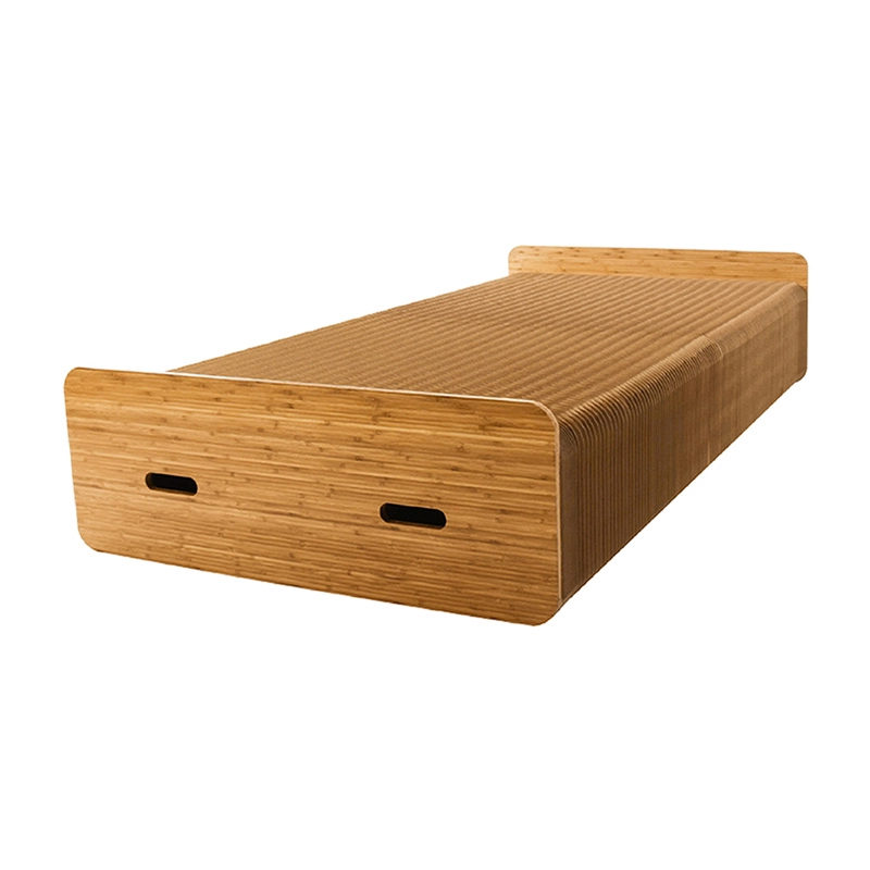 Kraft Paper Folding Bed Bedroom Furniture Rollaway Guest Single Bed Cot Fold Out Bed with Thick Memory Foam Mattress