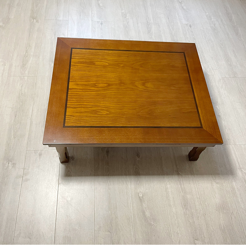 Rectangle 90X75cm  Antique Korean Coffee Tea Table Folding Leg Asian Style Living Room Foldable Furniture Floor Traditional Dining Table Wooden