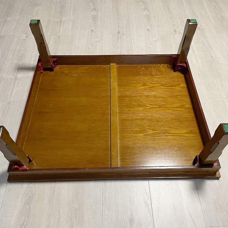 Rectangle 90X75cm  Antique Korean Coffee Tea Table Folding Leg Asian Style Living Room Foldable Furniture Floor Traditional Dining Table Wooden