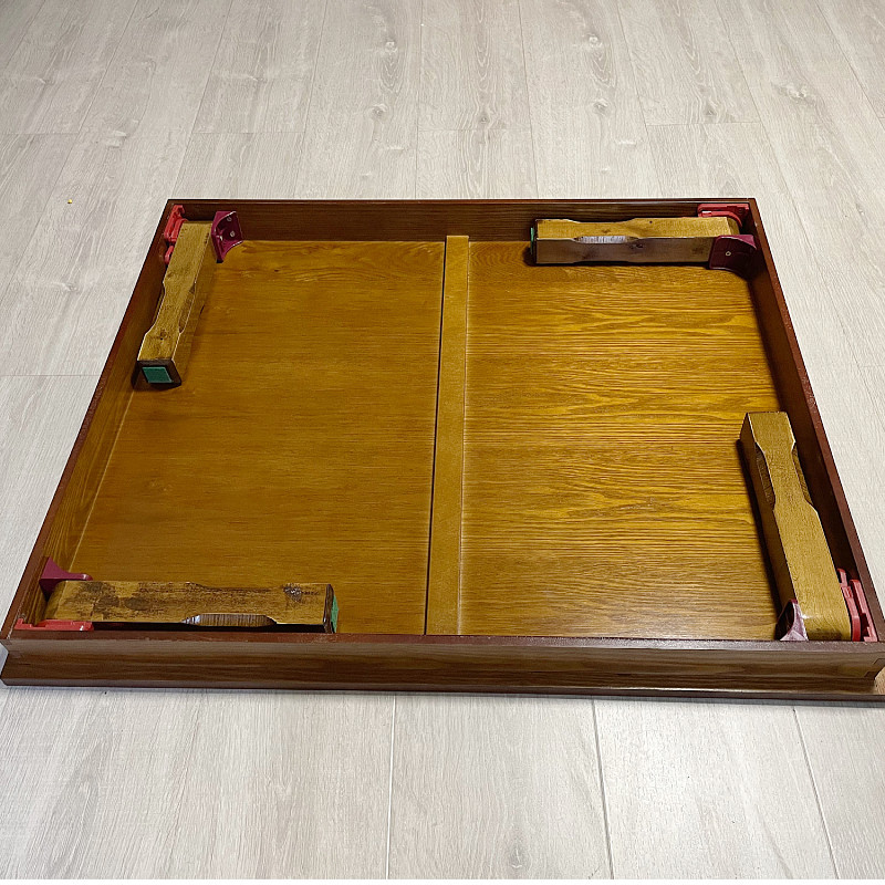 Rectangle 90X75cm  Antique Korean Coffee Tea Table Folding Leg Asian Style Living Room Foldable Furniture Floor Traditional Dining Table Wooden