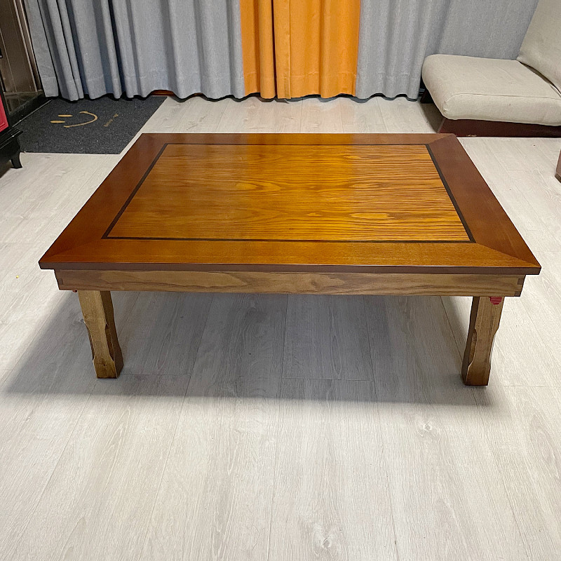 Rectangle 90X75cm  Antique Korean Coffee Tea Table Folding Leg Asian Style Living Room Foldable Furniture Floor Traditional Dining Table Wooden