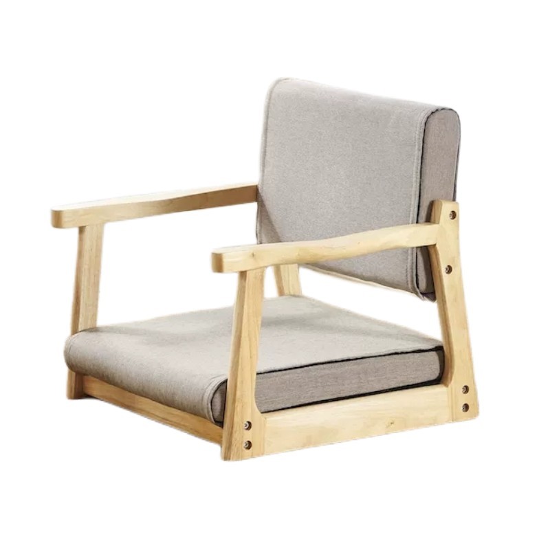 Wood Padded Legless Chair Armchair Zaisu Japanese Tatami Floor Seating Great For Reading Meditating Living Room Balcony Chair