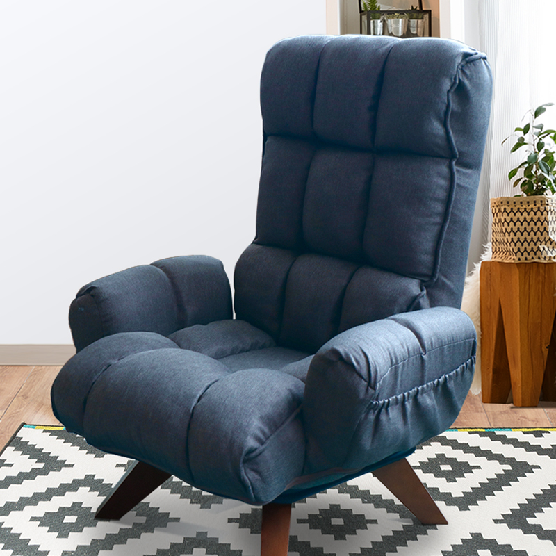 Damedai Rotating Fabric Accent Chair Swivel Low Leisure Lazy Sofa Armchair for Living Room Bedroom Small Spaces Japan Furniture