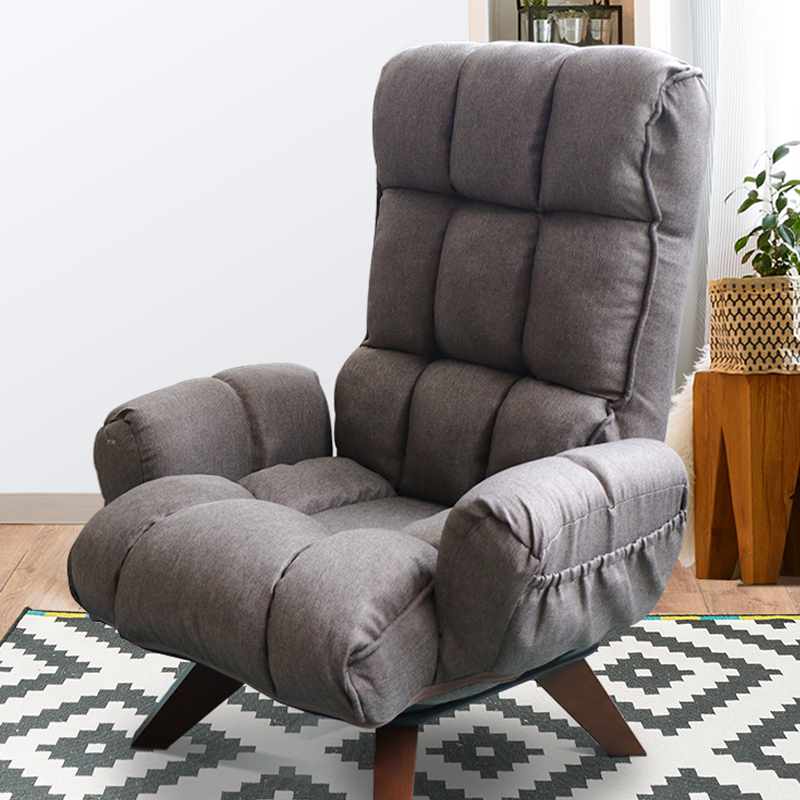 Damedai Rotating Fabric Accent Chair Swivel Low Leisure Lazy Sofa Armchair for Living Room Bedroom Small Spaces Japan Furniture