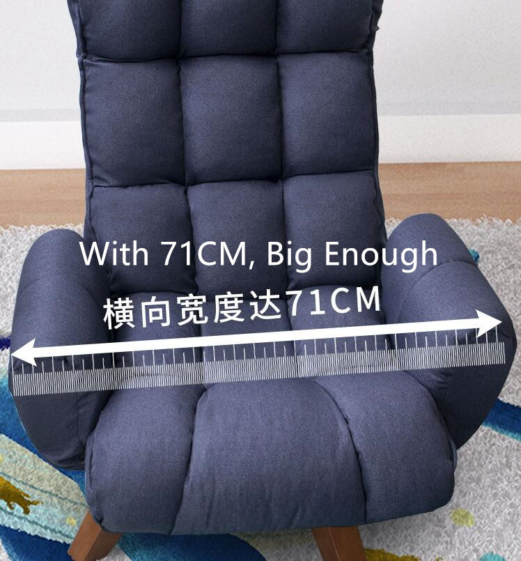 Damedai Rotating Fabric Accent Chair Swivel Low Leisure Lazy Sofa Armchair for Living Room Bedroom Small Spaces Japan Furniture