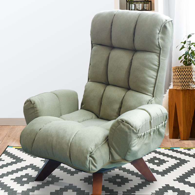Damedai Rotating Fabric Accent Chair Swivel Low Leisure Lazy Sofa Armchair for Living Room Bedroom Small Spaces Japan Furniture