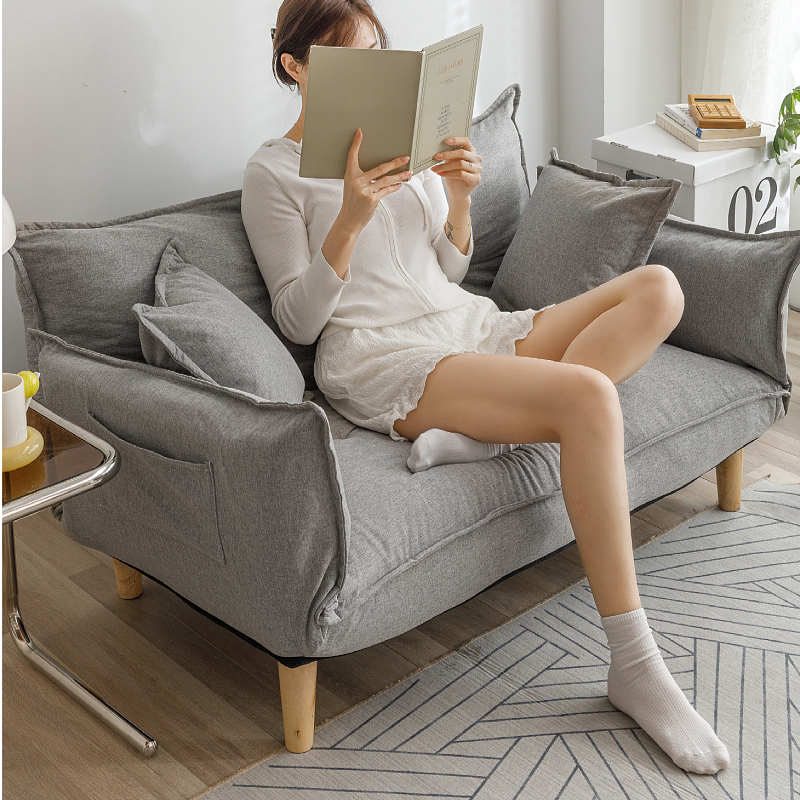 Modern Armchair Sofa Bed 5 Angle Adjustable Reclining Back and Arm Living Room Furniture Home Small Double Sofa Couch Recliner