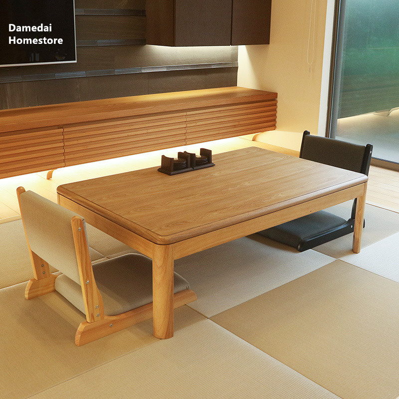 Japanese Style Kotatsu Foot Warmer Heated Table Rectangle 120cm Home Furniture Modern Wood Living Room Floor Coffee Table Wooden