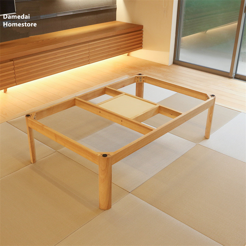 Japanese Style Kotatsu Foot Warmer Heated Table Rectangle 120cm Home Furniture Modern Wood Living Room Floor Coffee Table Wooden
