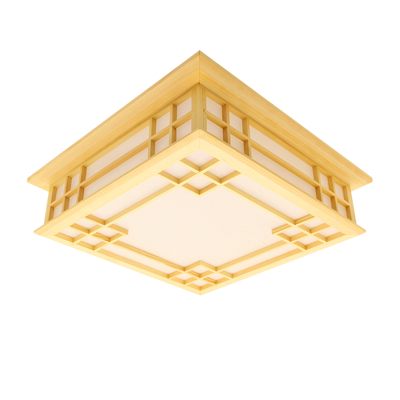 35x35cm Japanese Style Indoor Lighting LED Ceiling Lights Washitsu Tatami Decor Shoji Lamp Wood Restaurant Living Room Hallway