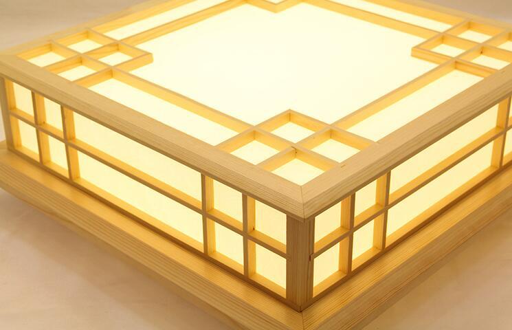 35x35cm Japanese Style Indoor Lighting LED Ceiling Lights Washitsu Tatami Decor Shoji Lamp Wood Restaurant Living Room Hallway
