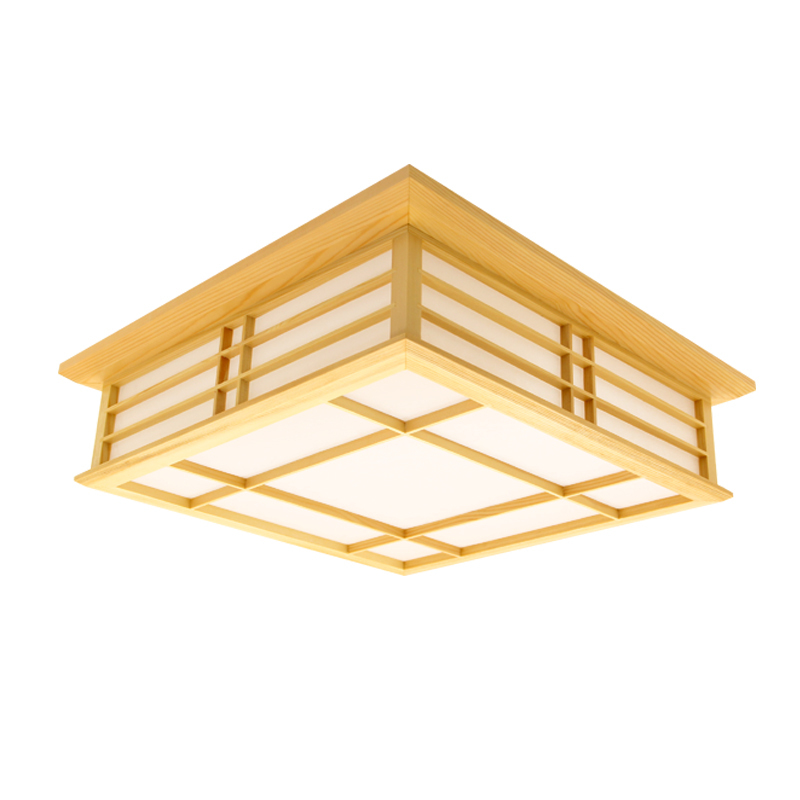 35x35cm Japanese Style Indoor Lighting LED Ceiling Lights Washitsu Tatami Decor Shoji Lamp Wood Restaurant Living Room Hallway