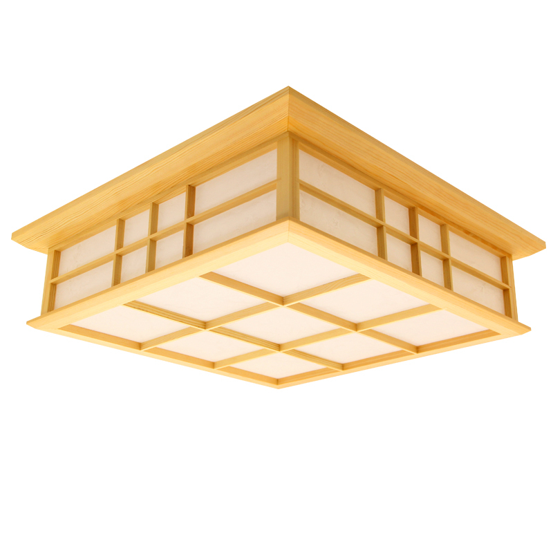 35x35cm Japanese Style Indoor Lighting LED Ceiling Lights Washitsu Tatami Decor Shoji Lamp Wood Restaurant Living Room Hallway