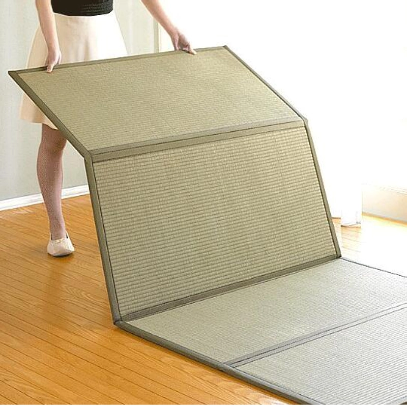 Japanese Futon Mattress and Foldable Tatami Mat Floor Sleeping Mat Sikibuton Igusa Natural