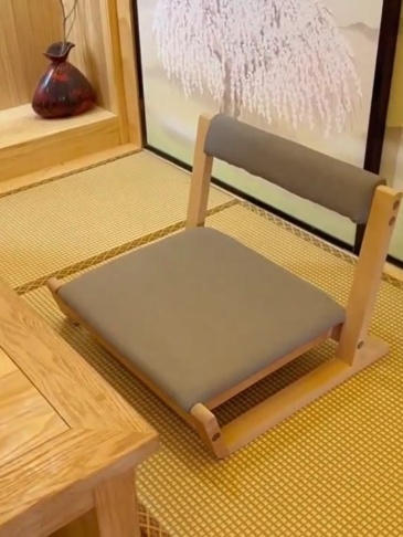 Wood Tatami Zaisu Legless Chair Floor Seating Great for Meditation Games Reading Watching TV Living Room Furniture Accent Chair