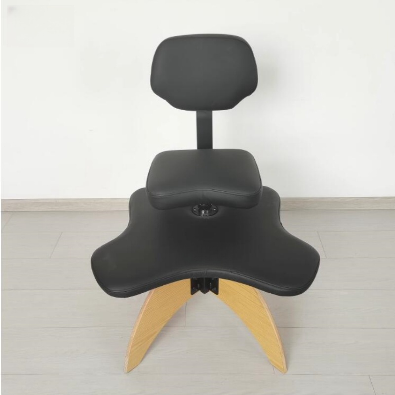 Cross Legged Chair With Backrest Height-Adjustable Stool for Posture Wooden Knee Office Chair Ergonomic Seat Monkey Crouching