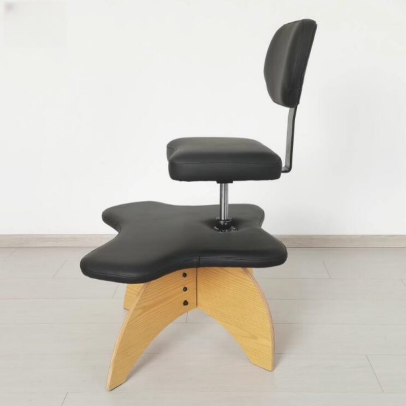 Cross Legged Chair With Backrest Height-Adjustable Stool for Posture Wooden Knee Office Chair Ergonomic Seat Monkey Crouching