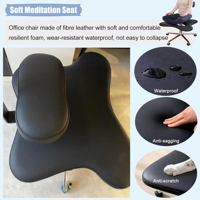 Ergonomic Cross Legged Chair with Wheels Home or Office Furniture Versatile Kneeling Chair Height Adjustable Desk Computer Chair