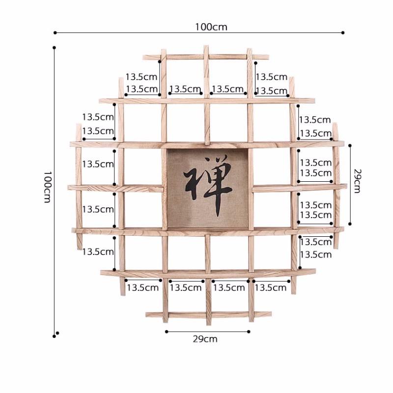 Chinese Style Teacup Holder, Wall-Mounted Antique Shelf Tea Set Display Stand Wall Decoration Solid Wood Teapot Rack Collection