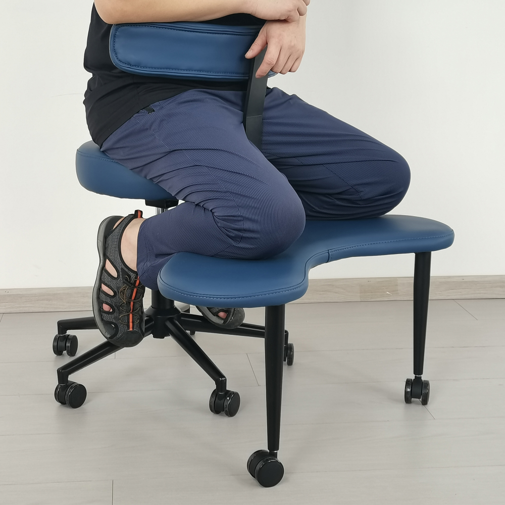 Cross-legged Meditation Chair, Home Office Desk Chair with Adjustable Stool, Lumbar Support, Flexible Design