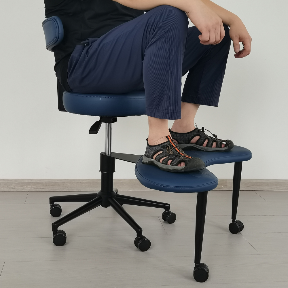 Cross-legged Meditation Chair, Home Office Desk Chair with Adjustable Stool, Lumbar Support, Flexible Design