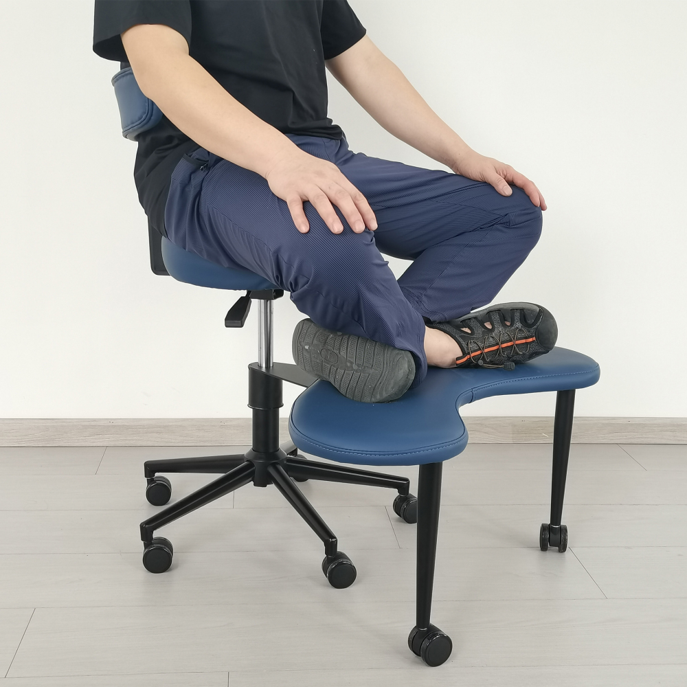 Cross-legged Meditation Chair, Home Office Desk Chair with Adjustable Stool, Lumbar Support, Flexible Design