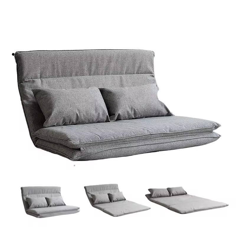 Living Room Futon Chair Sofa Bed Furniture Japanese Floor Legless Modern Fashion Leisure Fabric Reclining Futon Sofa Chair Bed
