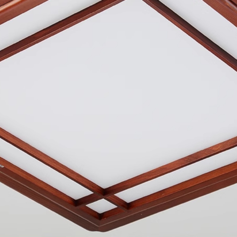 Chinese Style Ceiling Light Mahogany Finish Solid Wood LED Lighting Fixture for Study, Bedroom, Living Room,attic,Tatami