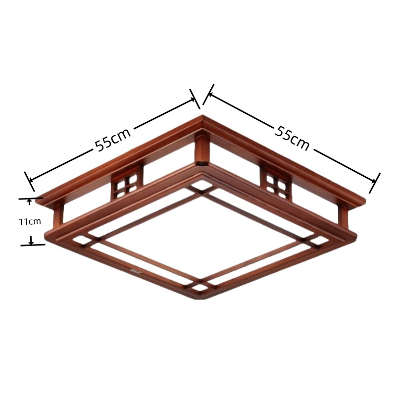 Chinese Style Ceiling Light Mahogany Finish Solid Wood LED Lighting Fixture for Study, Bedroom, Living Room,attic,Tatami