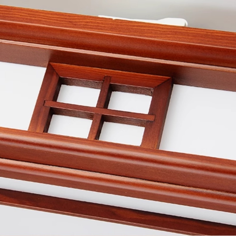 Chinese Style Ceiling Light Mahogany Finish Solid Wood LED Lighting Fixture for Study, Bedroom, Living Room,attic,Tatami