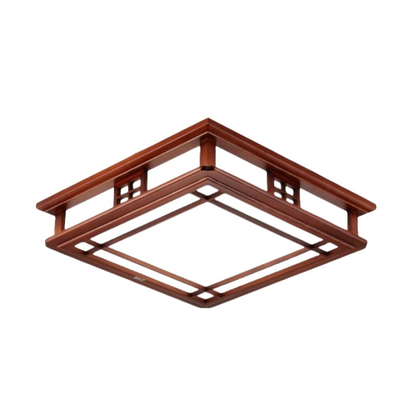 Chinese Style Ceiling Light Mahogany Finish Solid Wood LED Lighting Fixture for Study, Bedroom, Living Room,attic,Tatami