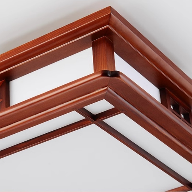 Chinese Style Ceiling Light Mahogany Finish Solid Wood LED Lighting Fixture for Study, Bedroom, Living Room,attic,Tatami
