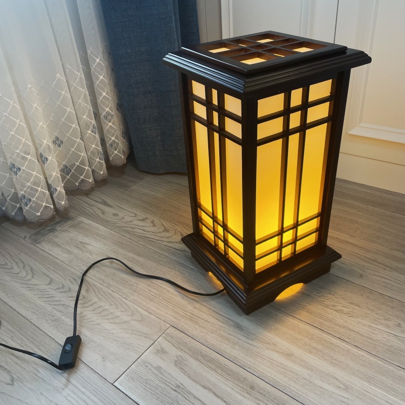 Japanese Style Floor Lamp Wood Light Indoor Lighting Home Decorative Design Lantern E27 Light Fixture for Hotel Room Decoration