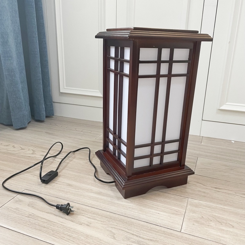 Japanese Style Floor Lamp Wood Light Indoor Lighting Home Decorative Design Lantern E27 Light Fixture for Hotel Room Decoration