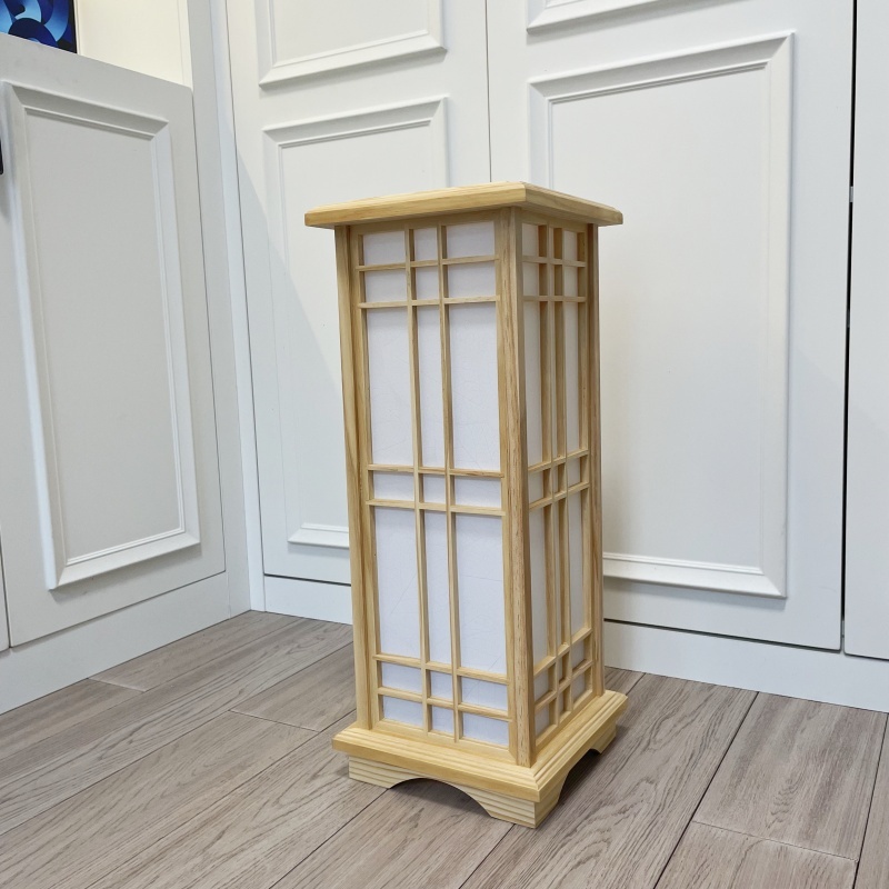 Japanese Style Floor Lamp Wood Light Indoor Lighting-Natural Finish, Medium