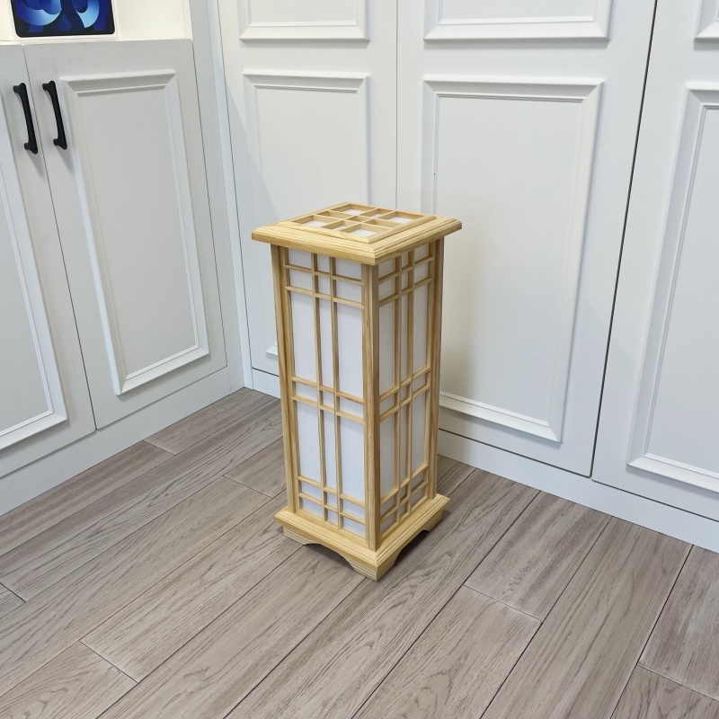 Japanese Style Floor Lamp Wood Light Indoor Lighting-Natural Finish, Medium