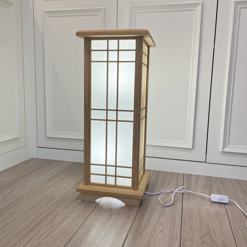 Japanese Style Floor Lamp Wood Light Indoor Lighting-Natural Finish, Medium