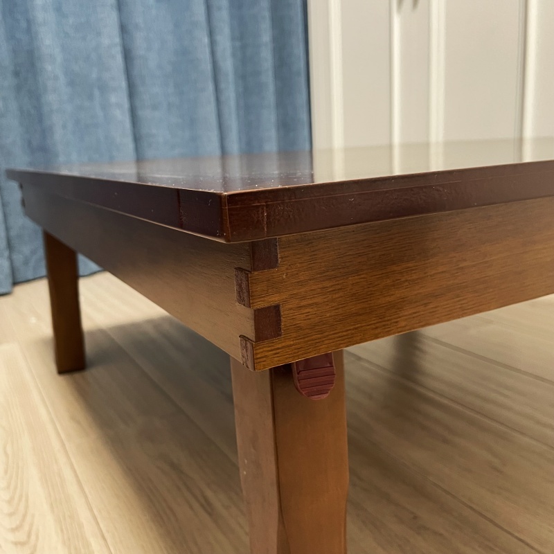Square 80X80cm Korean Folding Table Legs Foldable -Dining Traditional Korean Low Table, Coffee Finish