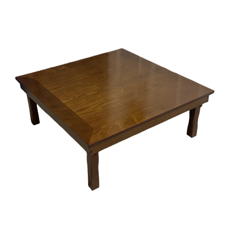 Square 80X80cm Korean Folding Table Legs Foldable -Dining Traditional Korean Low Table, Coffee Finish