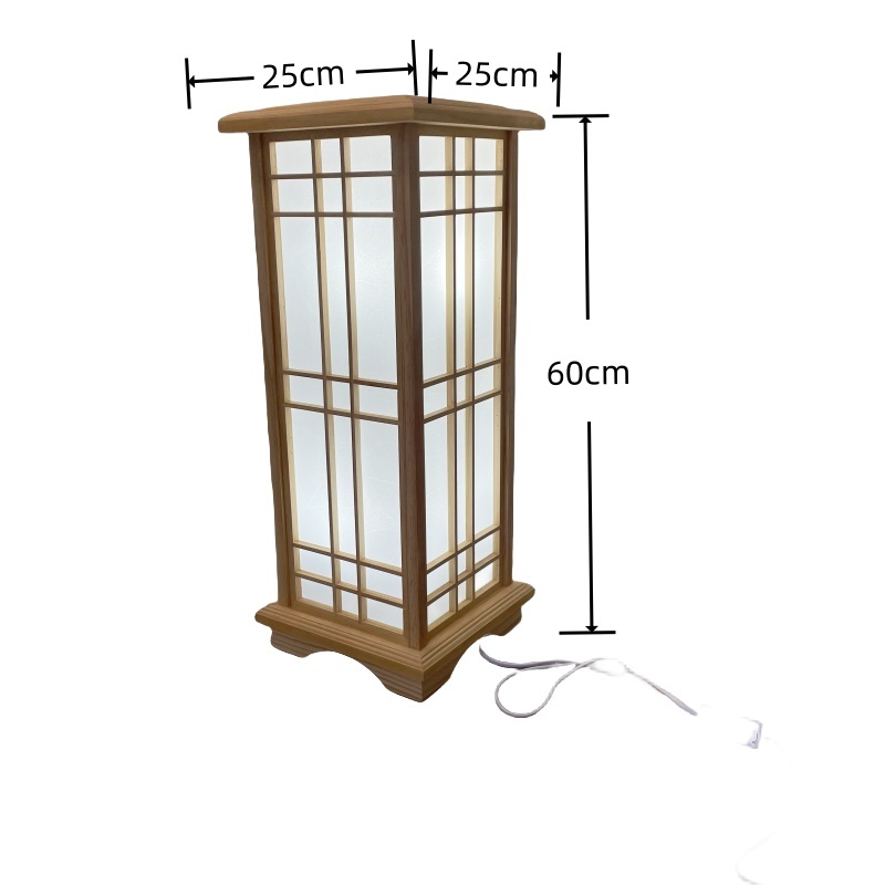 Japanese Style Floor Lamp Wood Light Indoor Lighting-Natural Finish, Medium