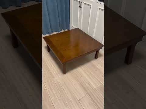 Square 80X80cm Korean Folding Table Legs Foldable -Dining Traditional Korean Low Table, Coffee Finish