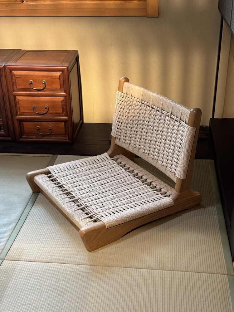Tatami Legless Chair Woven Rattan Tatami Backrest Chair